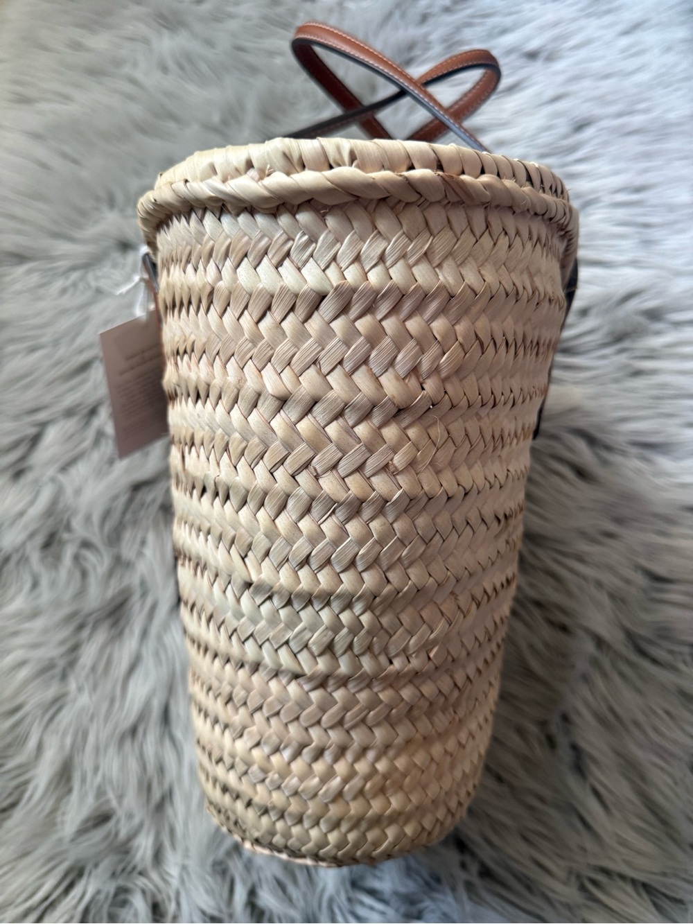 TORY BURCH Ella Straw Basket Tote in Color Natural / Classic Cuoio NWT - Picture 14 of 16